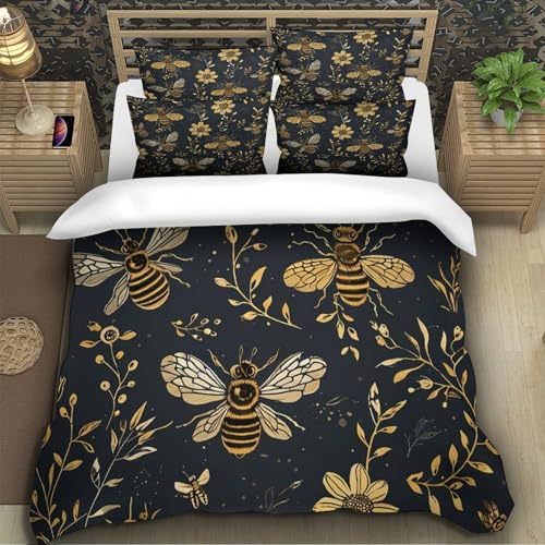 Parure de lit garçon 140x200 super douce housse couette abeilles - 5