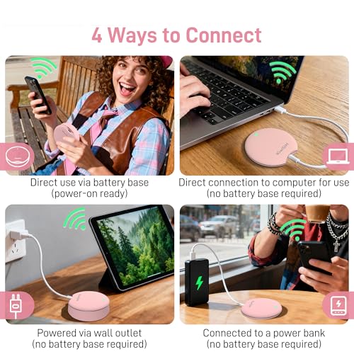 Image of KiwiSIM 4G LTE Mobile Hotspot, Portable WiFi 6 Device with 10GB Data for 30 Days, Compatible with AT&T, T-Mobile, Verizon, No Contract, Pay as You Go, UFO Shape Design, Pink