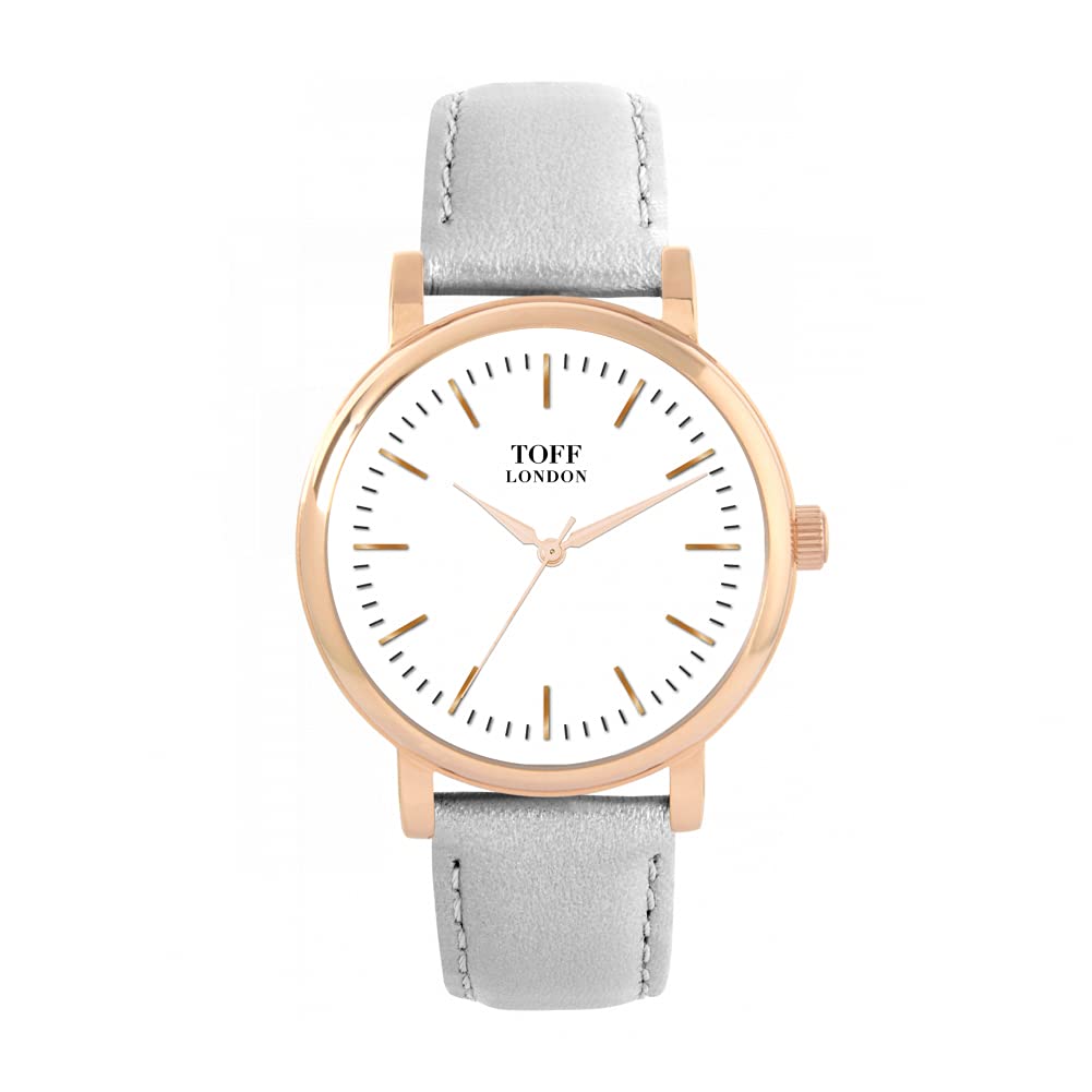 Toff LondonTraditional White and Gold Batons Watch Ladies 38mm Case 3atm Water Resistant Custom Designed Quartz Movement Luxury Fashionable