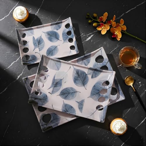 Image of U.P.C Tray Set for Serving /Serving Tray Set of 3 / Premium Printed Tray for Serving /Multi-Use Nashta Plate (Small, Medium & Large)