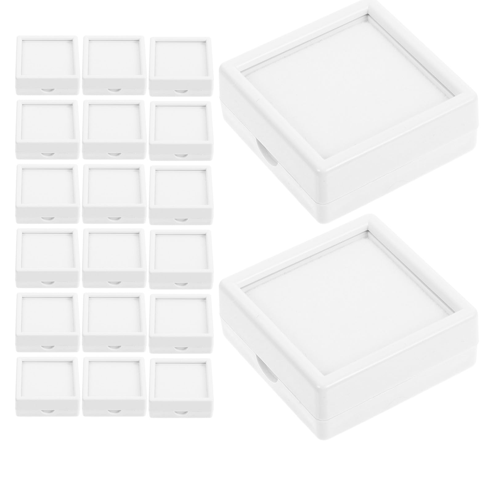 60 Pièces Boîte de Présentation Bijoux Diamant, Couvercle Transparent