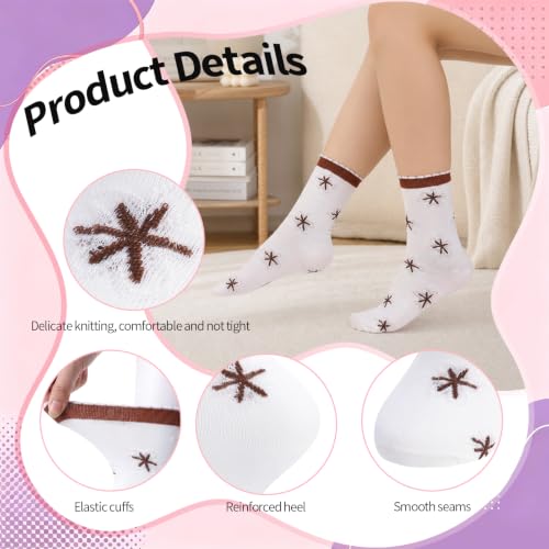 Image of Jspupifip Women Floral Ruffle Socks Frilly Casual Ankle Socks Size 5-7