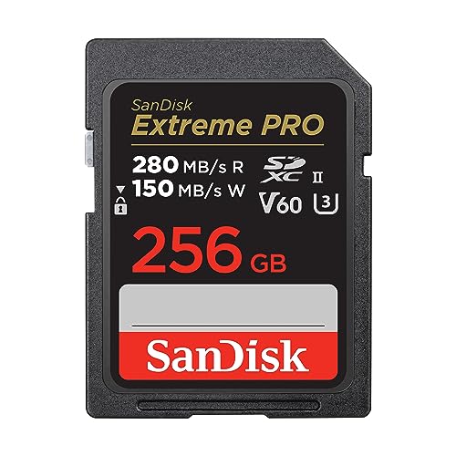 SanDisk Extreme PRO SDXC UHS-II Speicherkarte V60 256 GB (280 MB/s 6K 4K UHD U3 C10 Rescue PRO Deluxe)