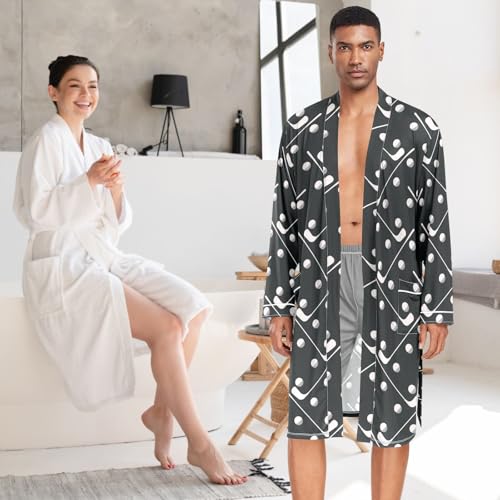 visesunny Men's Bathrobes Lightweight Pajama Shawl Robes V-neck Sleepwear with Tie Belt Nightgown Plus Size M-XL3