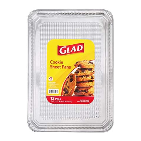 Glad Disposable Aluminum Cookie Sheet Pans, 12 Count Cover