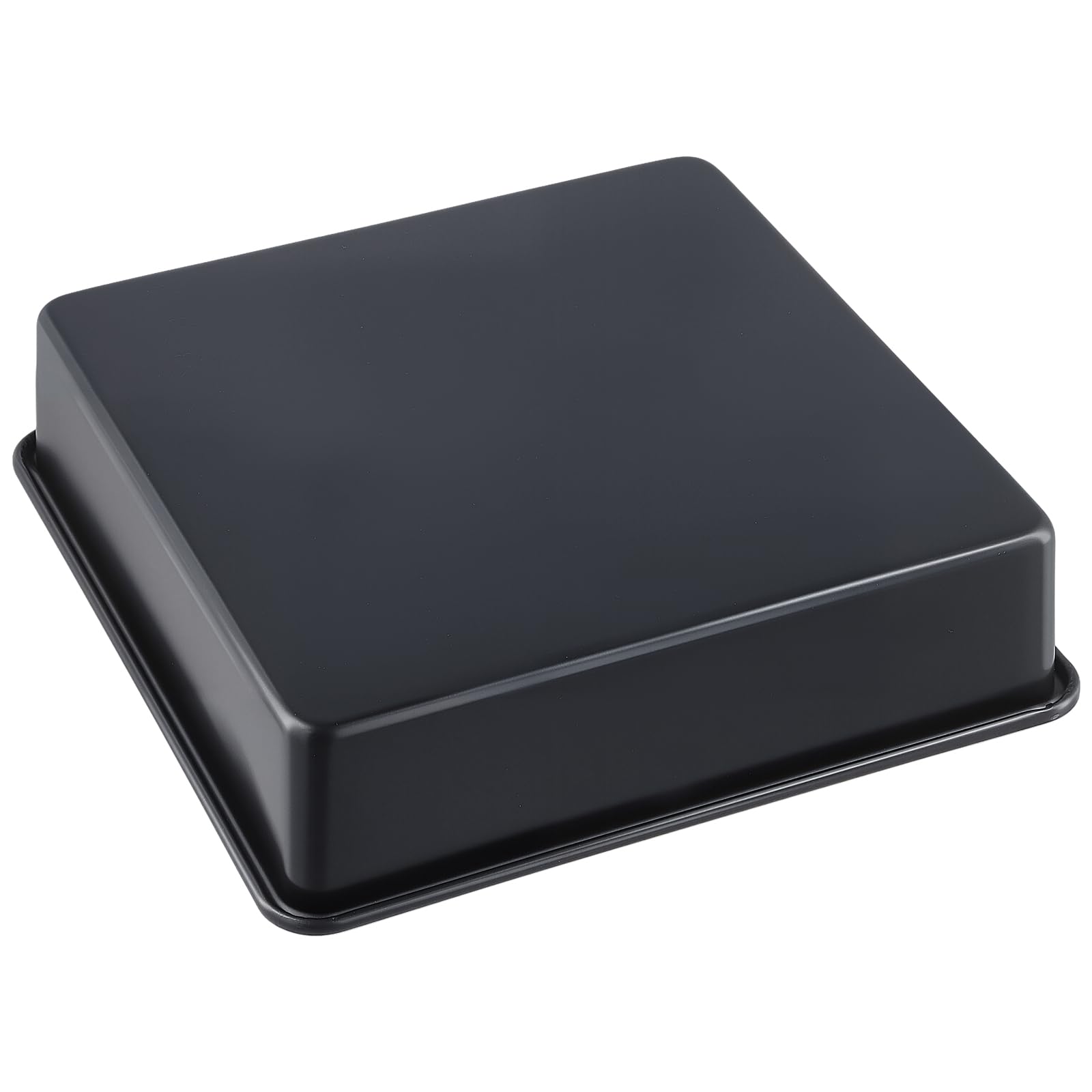FUNSUEI Juego de 3 moldes cuadrados para hornear, 20 x 20 x 5,1 cm, color negro, antiadherente, bandeja pequeña de acero al carbono para brownies y pasteles