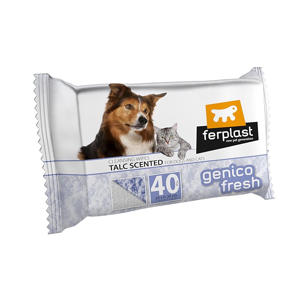Fresh Genico Talc Scented Cleaning Wipes 40x for Dog/Cat
