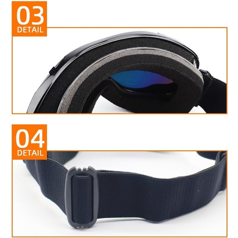 Lunettes de ski coupe-vent pour homme et femme, double pont, anti-buée, anti-reflets, protection UV