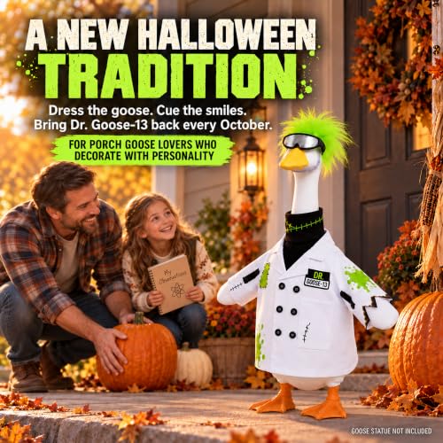 QIONG Halloween Dr. Goose-13 3-Piece Mad Scientist Porch Goose Outfits - image 4