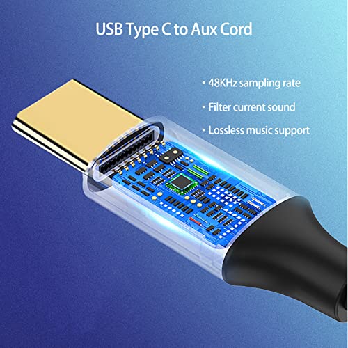 Scetrend Aux To Usb C Audio Jack Cord 3Ft, Usb Type C To 3.5Mm Aux Cord Adapter Cable Male To Male, Usbc To Auxiliary For Car Android Macbook Pro Samsung Galaxy S22 S21 S20 Google Pixel 3/4/5/Xl #TOP2