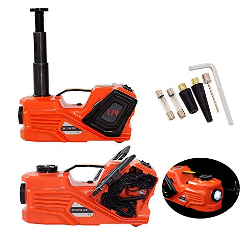 FengWings Cric hydraulique hydraulique 3 en 1 3,5 T 15,5 à 45 cm 12 V 150 W 35 L/Min + Lampe LED