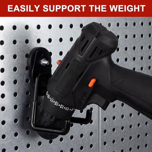 Image of Landhoow 6 Pcs Large Magnetic Hooks Heavy Duty Garage Magnet Hooks Strong Storage Utility Magnetic Hangers with Anti Slip Rubber Coating for Indoor and Outdoor Hanging (Black,Orange)
