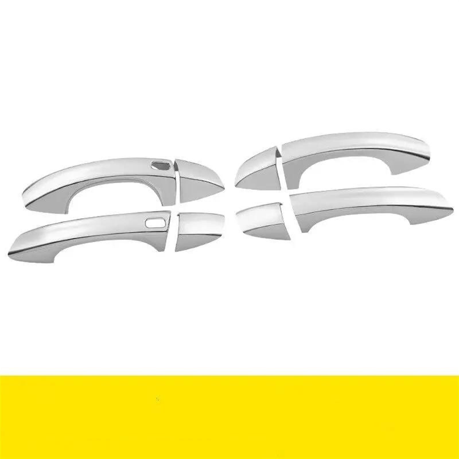 NOHEEU Car Exterior Door Handle Cover Replacement Parts for Skoda for Octavia A7 2014-2019(Silver 2 Button)