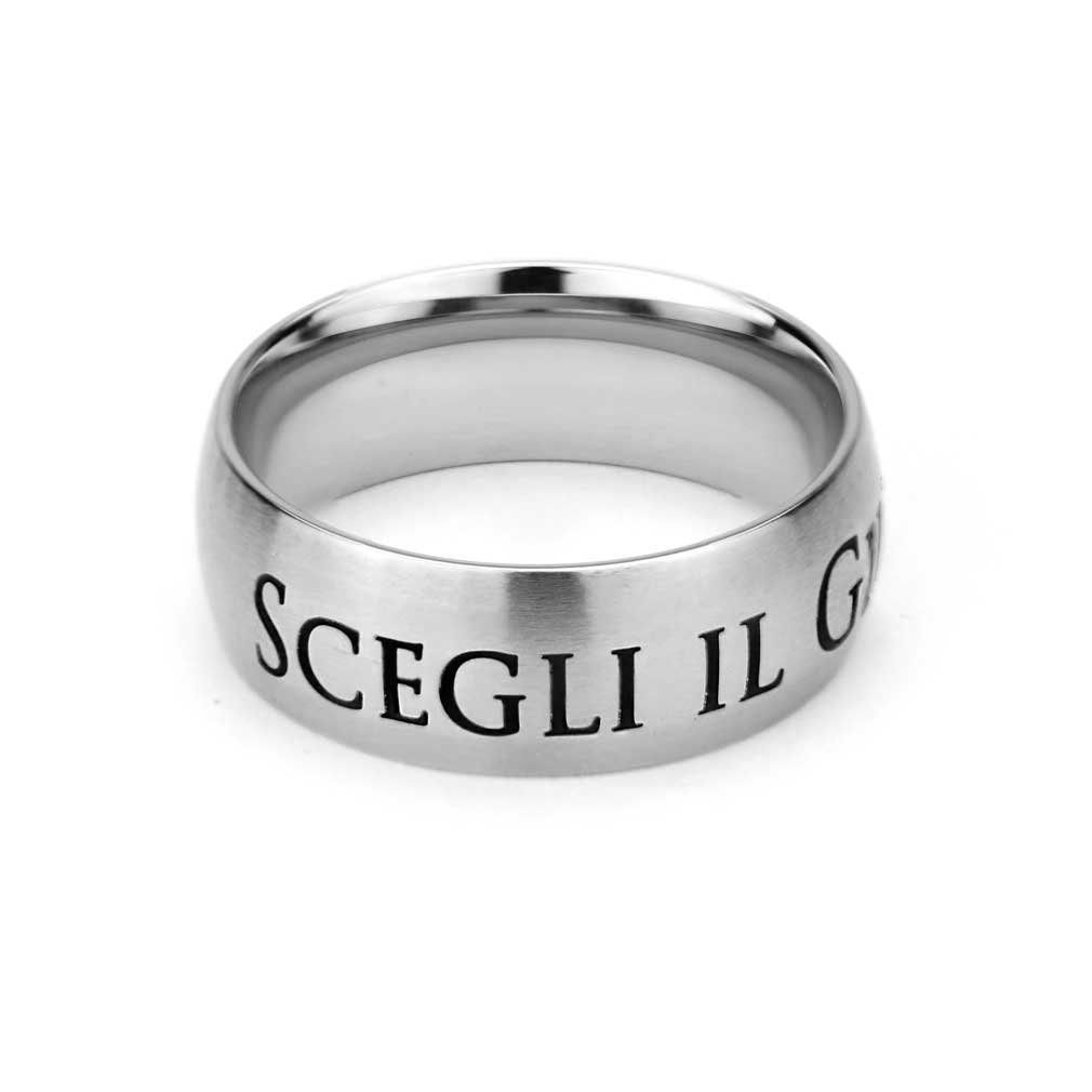 LDS CTR Ring - Italian Choose The Right Ring - Wide Band