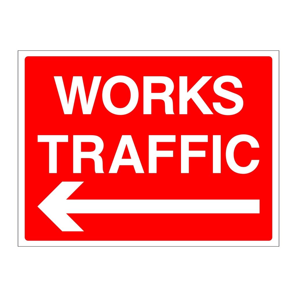 Works traffic arrow left sign - General Site Management 8x12 Metal Tin Sign Garage Man Cave Wall Decor