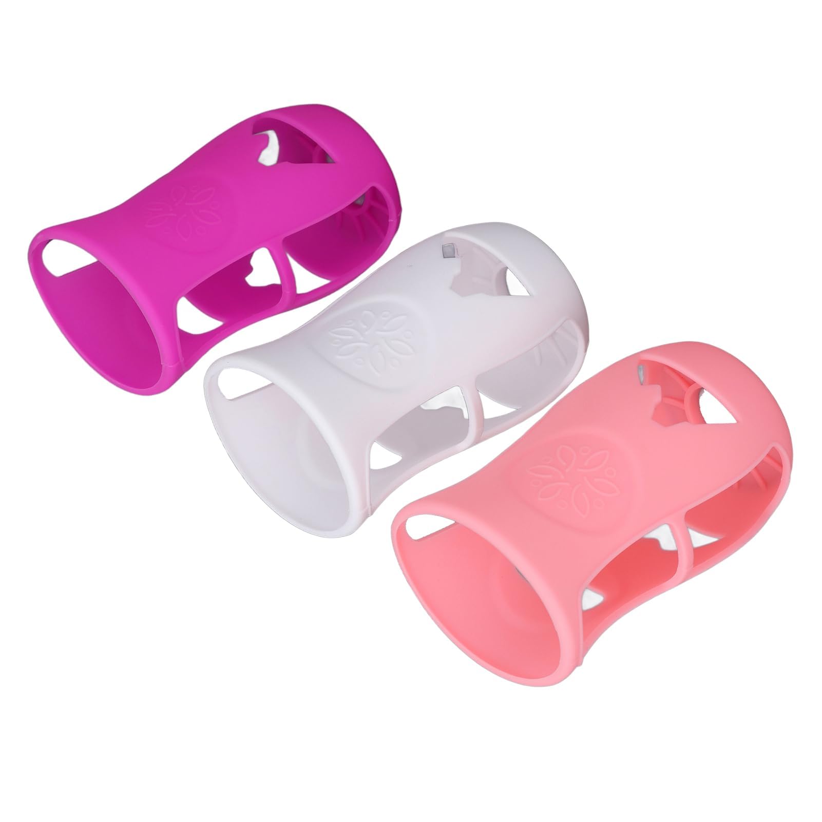 Custodia in Silicone per Biberon da 240 Ml Custodia Morbida in Silicone Infrangibile per Biberon in Vetro da 8 Once con Isolamento e Protezione Lavabile in (Bianco+Rosa+Viola)