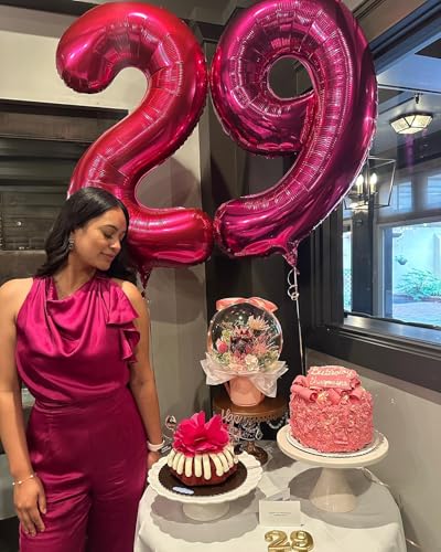 Image of Hot Pink Number 9 Balloon 40 Inch, 9th Birthday Party Decorations, Giant 9 Foil Balloon for Party Supplies
