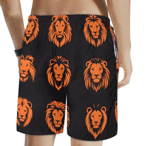 Men's Swim Trunks Size S Lions Wallpaper with Mesh Lining Soft Breathable Quick Dry Beach Shorts2