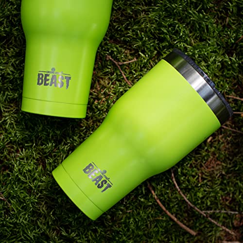 Image of Beast 20 oz. Tumbler Stainless Steel - Vacuum Insulated Rambler Coffee Travel Cup Gift Bundle (20 oz, Lemongrass Green)