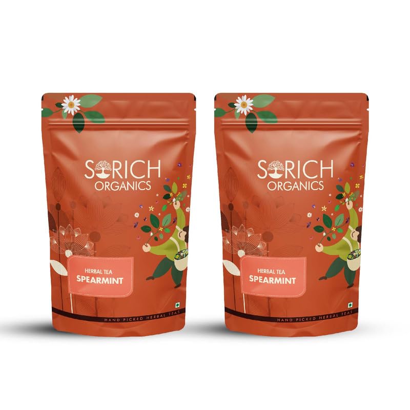 Sorich Organics Spearmint Herbal Tea 200gm | 100gm each (Pack of 2)| Spearmint Tea for PCOS, PCOD, Acne | High in Vitamin A | Rich in Antioxidants | Helps Reduce Stress | Improve Memory (B078Y8715W) Amazon Price History, Amazon Price Tracker