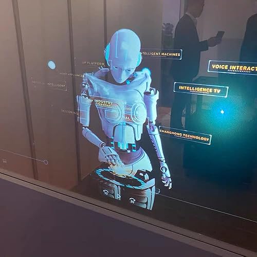 Miniatura 6 de Material de la pantalla de proyección trasera, película de vidrio holográfica autoadhesiva para presentación de conferencias de oficina, negro,