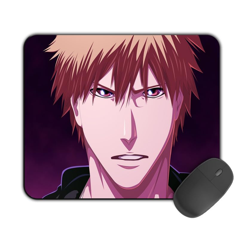 Image of Printed Designer Mouse Pad Ichigo Face (200MM X 240 X 3MM) Enhance Gaming and Work Performance Comfortable and Precise Non-Slip Water Proof Bleach Mouse Pad.