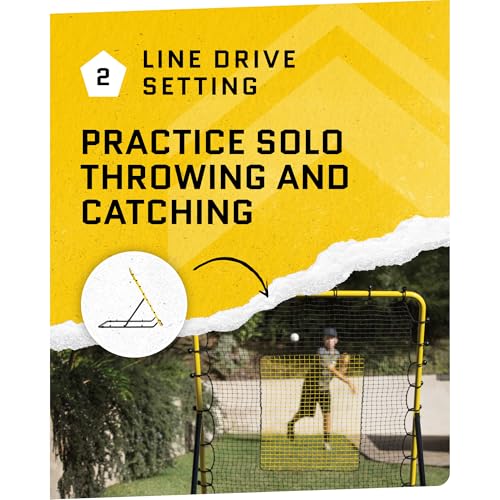 Image of SKLZ Fielding Trainer - Baseball, Softball & Volleyball Rebounder Net. Enhanced Solo Fielding Practice for Skill Development. High-Performance Multi-Sport, Portable, 3 Ball Return Angles, 4x4.5 Feet
