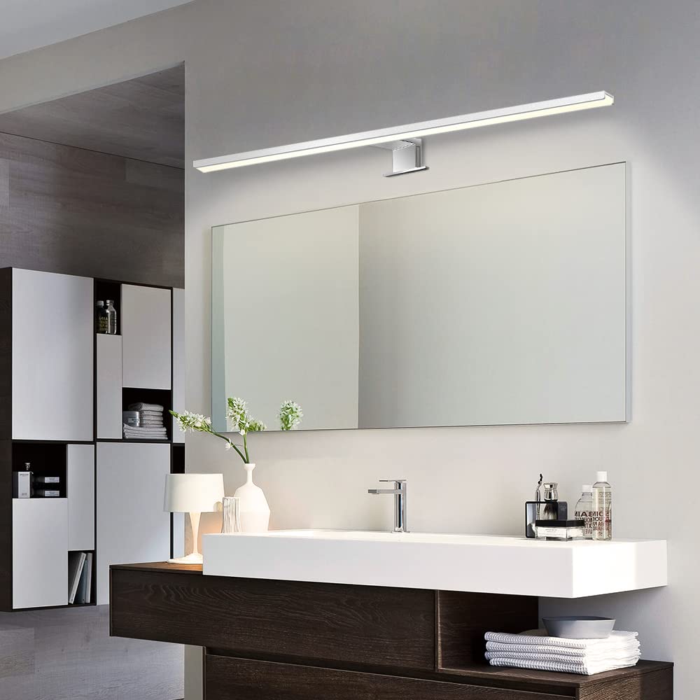 ERWEY 8W Lampada da Specchio Led per Bagno, 4000K Bianco Neutro 60cm 680lm, Lampada da Armadio IP44, Luce da Bagno per Spechio in Alluminio Luce per Trucco 230V (600mm)