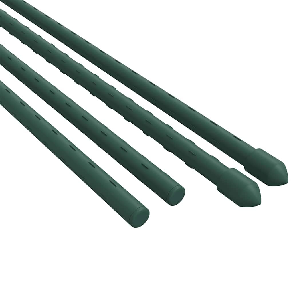 30 soportes para plantas, color verde, 150 cm, acero con revestimiento de polipropileno, ayuda para enredaderas y varilla para plantas trepadoras, tomates, soporte perenne en el jardín