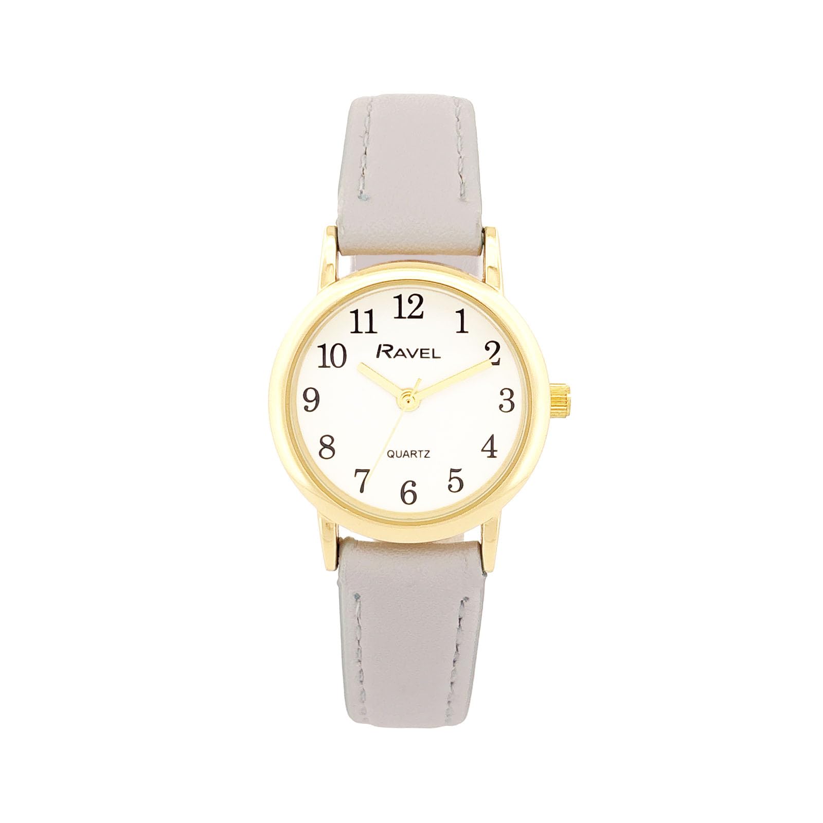 Ravel Pastel-Coloured Everyday Watch for Women, Analogue Quartz Movement, R0137 2-Small - 27mm Watch case Grey/Gold Tone