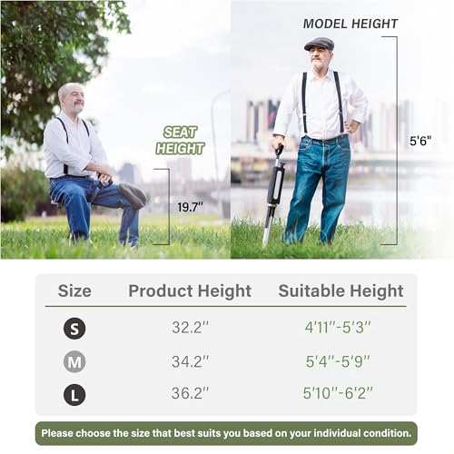STEP2GOLD Ta-Da Chair Series 2- Portable Walking Stick, Cane with Seat, Foldable Chair, Hiking Stick, for Camping, Hiking, Lightweight Aluminum, Easy Carry, Anti-Slip