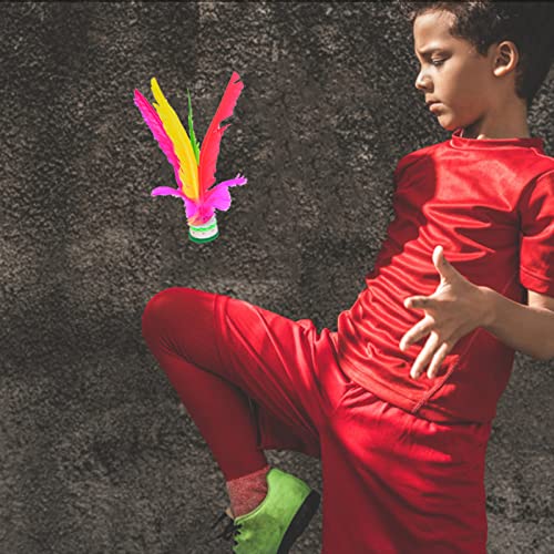 Baitaihem 5 Pack Kick Shuttlecock Chinese Jianzi Colorful Feather Foot Sports Outdoor Toy Game(Style-A) #TOP4