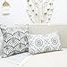 Slow Cow Linen Embroidery Decorative Lumbar Throw Pillow Cover Rectangular Pillow Cover Cushion Cover 12 x 20 Inches Dark Gray Grey