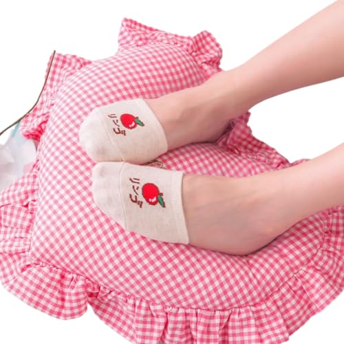 Super Soft and Stylish Girl's Korean Japanese Thin Cotton Liners & Ankle Socks Set with Non-slip Design3