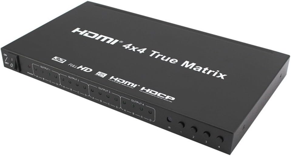 HDMI Matrix Switcher 4X4 4Kx2K 4 Input 4 Output Splitter Matrix 4x4 Support IR Control 4K HDMI 1.4v Matrix Switcher Box Full HD 1080P 3D