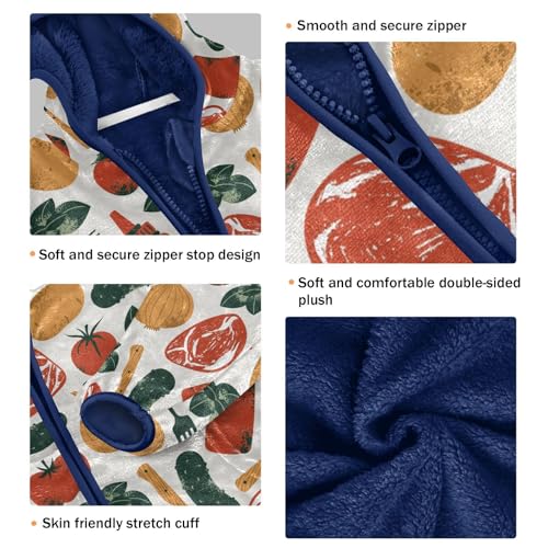 Cucumber Onion Potato Girls Fleece Jacket Girls Fall Jacket Girls Zip Up Hoodie Girls Sherpa Jacket 2-10T3