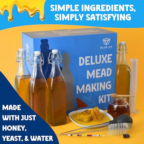 image for Blue Ox Brewing DELUXE Mead Making Kit with Storage Bottles, Hydromete