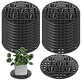 QTLCOHD 24Pcs Plastic Plant Stands 8 Inch Black Plant Level Pot Elevator Patio & Deck Floor Protector for Indoor Outdoor Garden Flower Potted Plants
