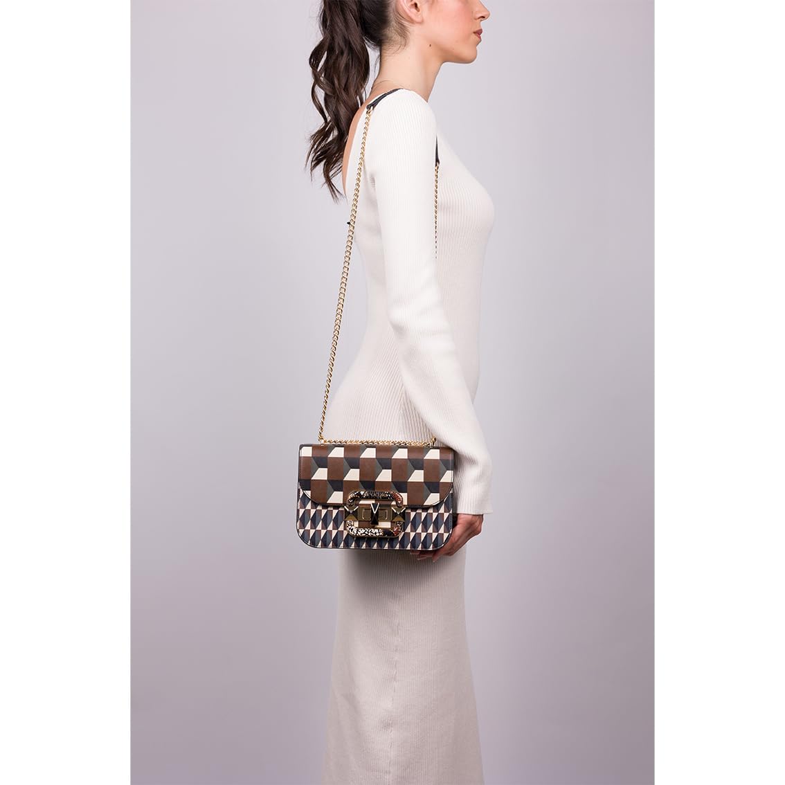CROMIA LADIES BAG IT DECO (Borsa a spalla) MANDORLA 22,5x14x8cm