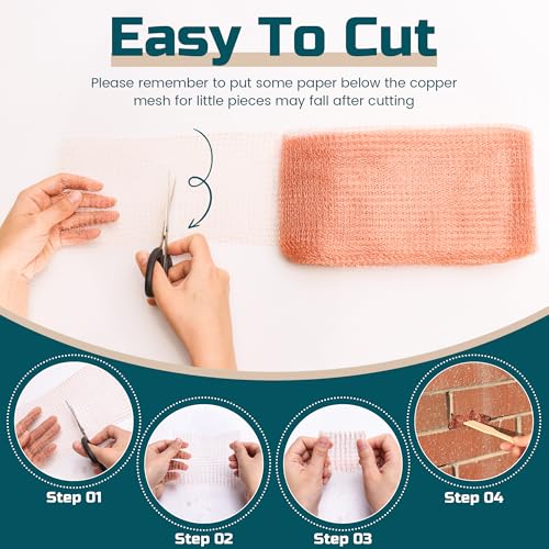 copper mesh rodent control 5in x 30ft rustproof pure copper mesh roll for slug snail mice control ideal for blocking holes in walls vents plus packing tool for easy installation