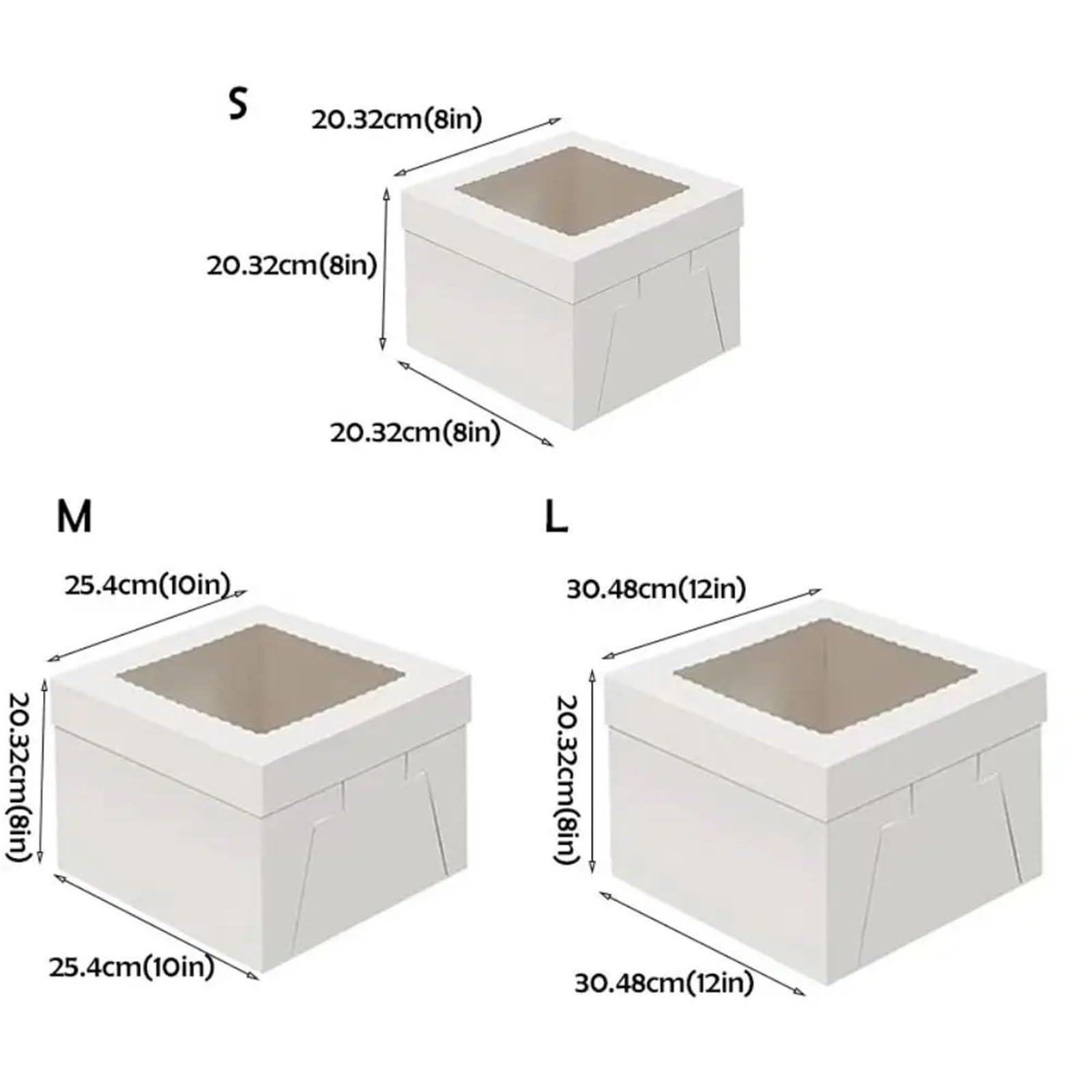 Scatola per Torte Scatola for torta quadrata bianca da 50 pezzi