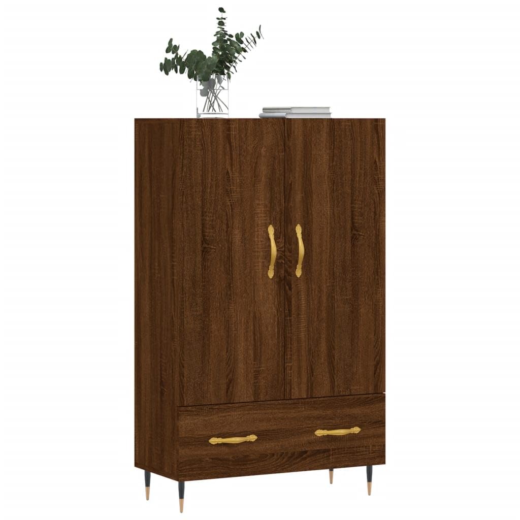 Möbel Wohnaccessoire Highboard Braun Eiche 69,5 x 31 x 115 cm Bauholz