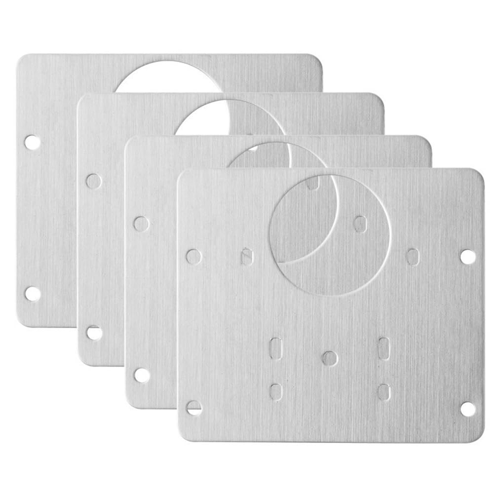 Vjsujehgy Kitchen Cupboard Door Hinge Repair Plate Kit, Cabinet Hinges Repair Plate, Stainless Steel Hinge Repair Brackets Kit