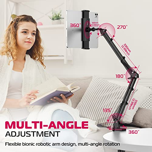 ULANZI iPad Holder for Bed, T2 Tablet Holder for Bed 360° Rotating, iPad Stand for Bed Height and Angle Adjustable, iPad Mount for iPad Air mini Pro, Samsung Galaxy Tabs, 4.6~12.9" Devices - Image 5