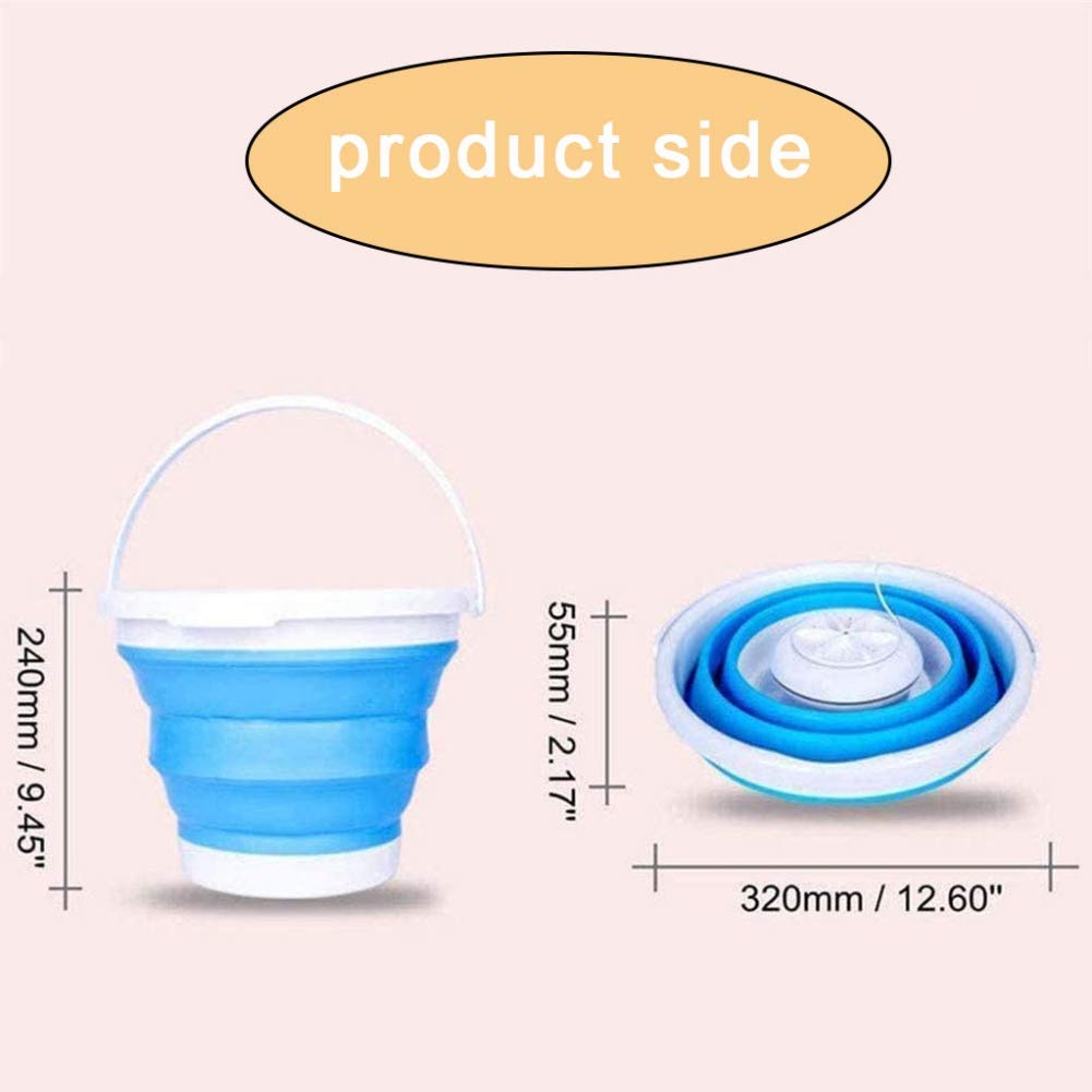 Draagbare Wasmachine, Mini Ultrasone Wasmachine, Ultrasone Turbo Wasmachine met USB voor Reizen, Wasserij, Wasmachine, Collegekamer, RV, Appartement (Blauw