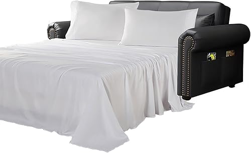 Kingnex Sábanas para sofá cama Queen para sofá cama con 4-6 bolsillos profundos, microfibra suave de doble cepillado 1800, juego de ropa de cama de