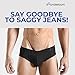 Rounderbum Men’s Lift Tech Jock Brief – Black, X-Large | Men’s Butt Lifting Underwear with Hidden Bands, Supportive Jock Brief Style, No Padding, 1-Pack, Sizes S–XL