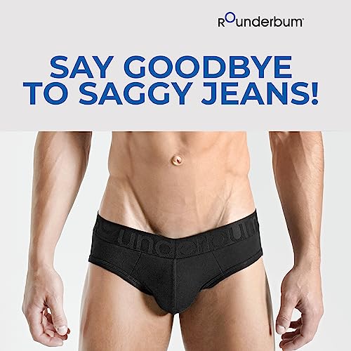 Rounderbum Men’s Lift Tech Jock Brief – Butt Lifting Underwear with Hidden Bands, Black, 1-Pack4