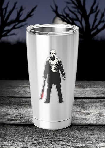 Image of Elektroplate Officially Licensed Jason Friday the 13th Dynamic Decals | Premium Automotive-Grade Weatherproof Vinyl Stickers for Car, Devices, Tumbler & More | Made in the USA | Set of 2