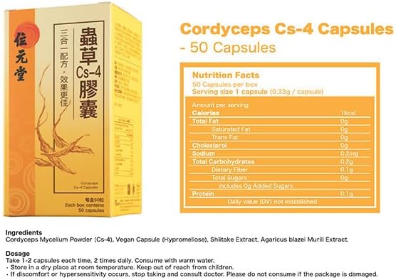 Cordyceps Cs-4 Mycelium Capsules – Energy, Lung & Immune Support, Natural Anti-Fatigue Supplement, 60 Capsules - Image 4